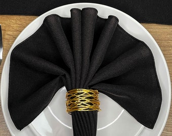 Black Napkins - Made from polyester fabric not cotton.