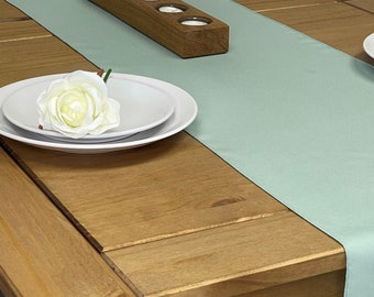 Mint Green Table Runner - 100% Polyester Fabric overlocked with quality cotton thread