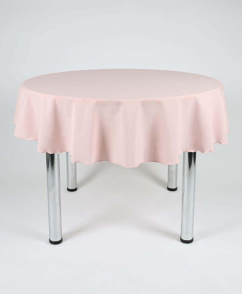 Blush Pink Round Tablecloth Made From Polyester Fabric Not Etsy UK