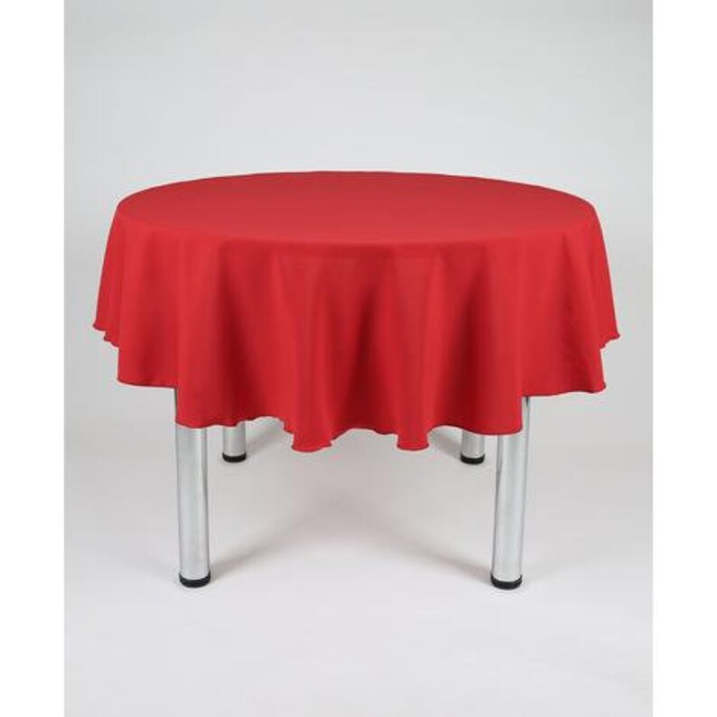 Red Small Round Fabric TABLECLOTH / TABLE CLOTH Polyester Etsy
