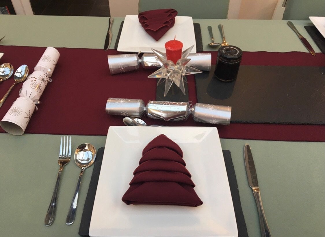 Christmas Table Linen Set Rectangle 55 X 70 139 Etsy UK