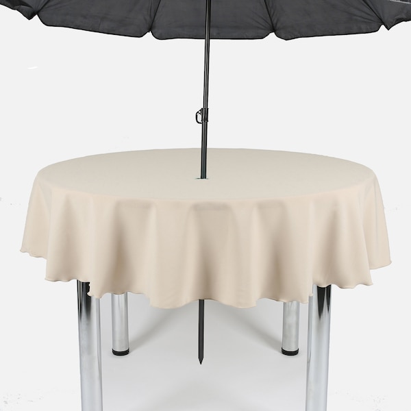 Stone Round Washable Garden/ Patio Tablecloth with hole for parasol umbrella