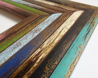 Distressed A3 Frame Picture Frame colorful frame photo frame wedding gifts portraits rustic frame poster frame solidwoodshop