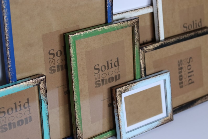 Distressed Frame A5 A4 A3 A2 Picture Frame Home Living Rustic Decor Photo Frame Woodworking Wedding Wood Decor Wall Frame solidwoodshop image 9