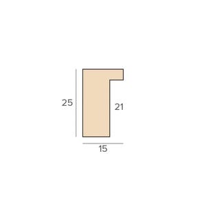 May include: A diagram of a picture frame with measurements in inches. The frame is 25 inches tall, 15 inches wide, and 21 inches long.