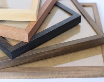 Square Wood Frames, Frames With Mounts, 8x8 10x10 12x12 14x14 16x16, Perfect Gift, Elegant Luxury, Made To Order , High-Quality Frames