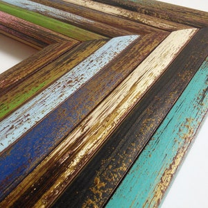 Poster Frame Picture Frames with Mount A6 A5 A4 A3 A2 11X14 Distressed Frame Artistic Photo Display Wall Decor Handmade Gift Unique Frame image 1