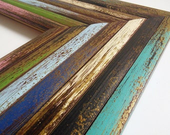 Poster Frame Picture Frames with Mount A6 A5 A4 A3 A2 11X14 Distressed Frame Artistic Photo Display Wall Decor Handmade Gift Unique Frame