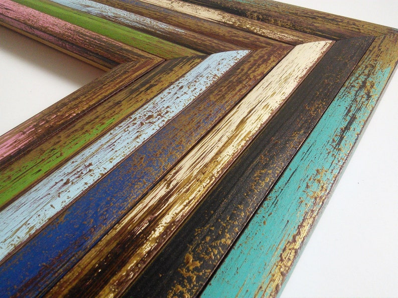 Poster Frame Picture Frames with Mount A6 A5 A4 A3 A2 11X14 Distressed Frame Artistic Photo Display Wall Decor Handmade Gift Unique Frame image 1