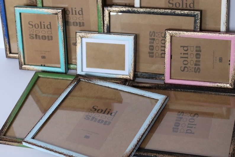 Distressed Frame A5 A4 A3 A2 Picture Frame Home Living Rustic Decor Photo Frame Woodworking Wedding Wood Decor Wall Frame solidwoodshop image 3