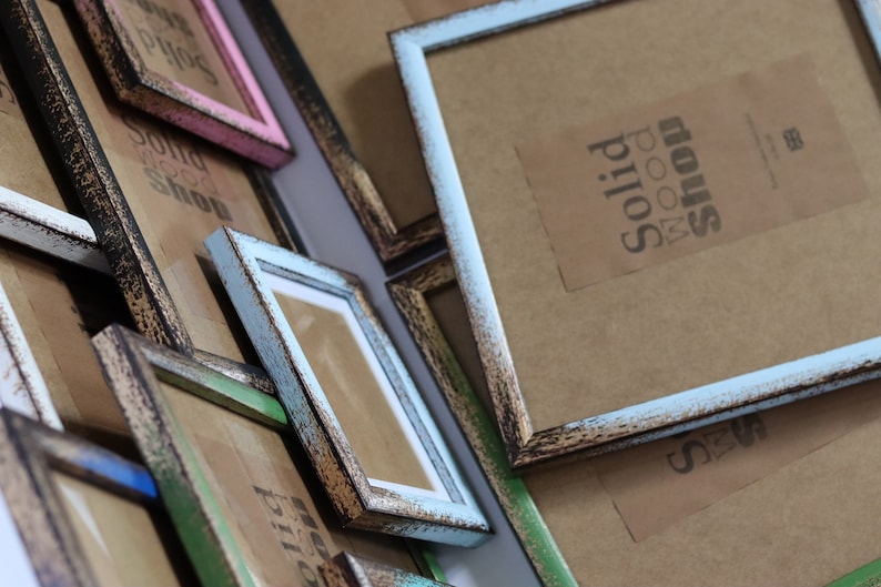 Poster Frame Picture Frames with Mount A6 A5 A4 A3 A2 11X14 Distressed Frame Artistic Photo Display Wall Decor Handmade Gift Unique Frame image 8