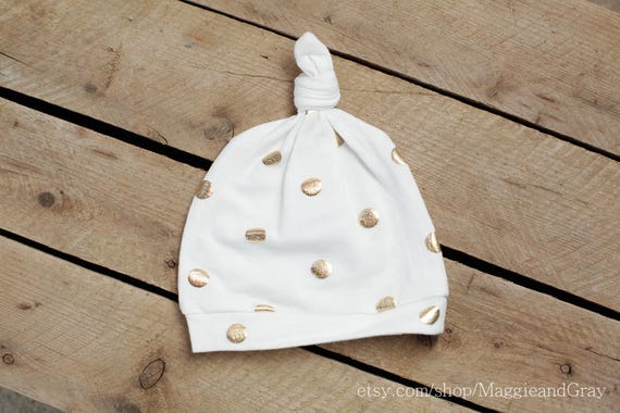gold baby hat