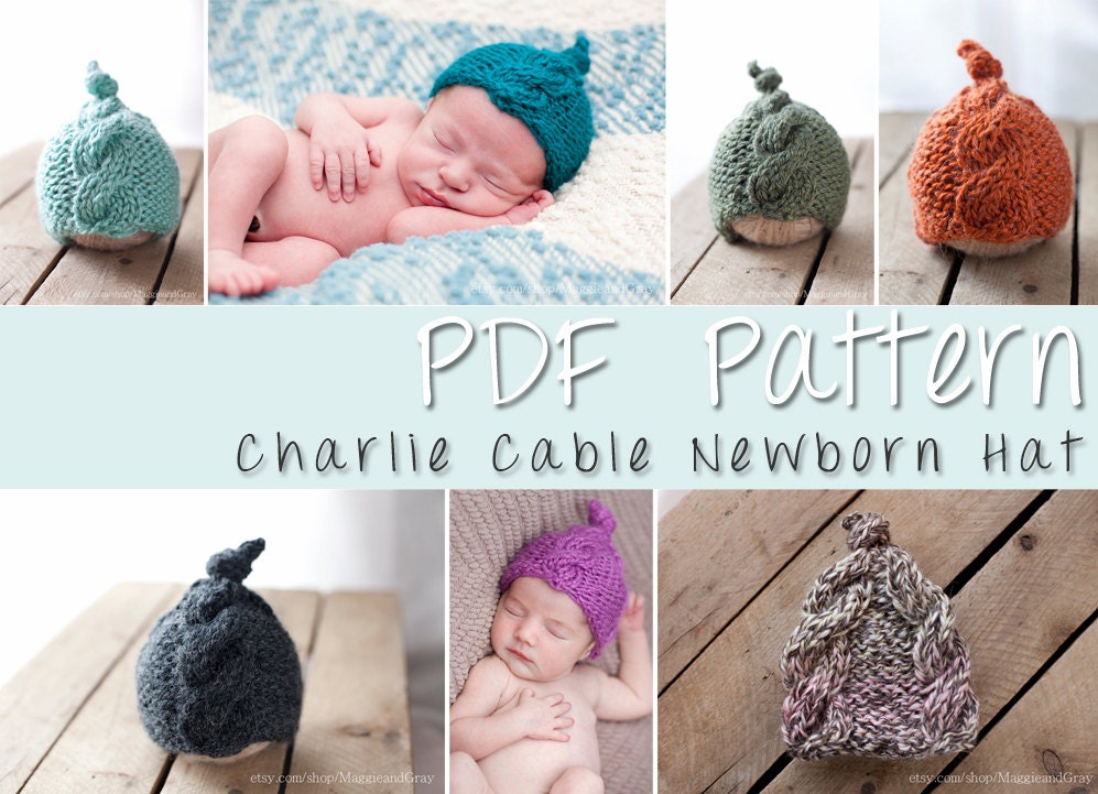 Charlie Cable Newborn Hat Pattern PDF Knitting Pattern Knit - Etsy