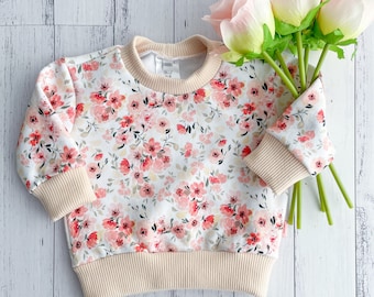 Peachy Florals Fleecy Sweater