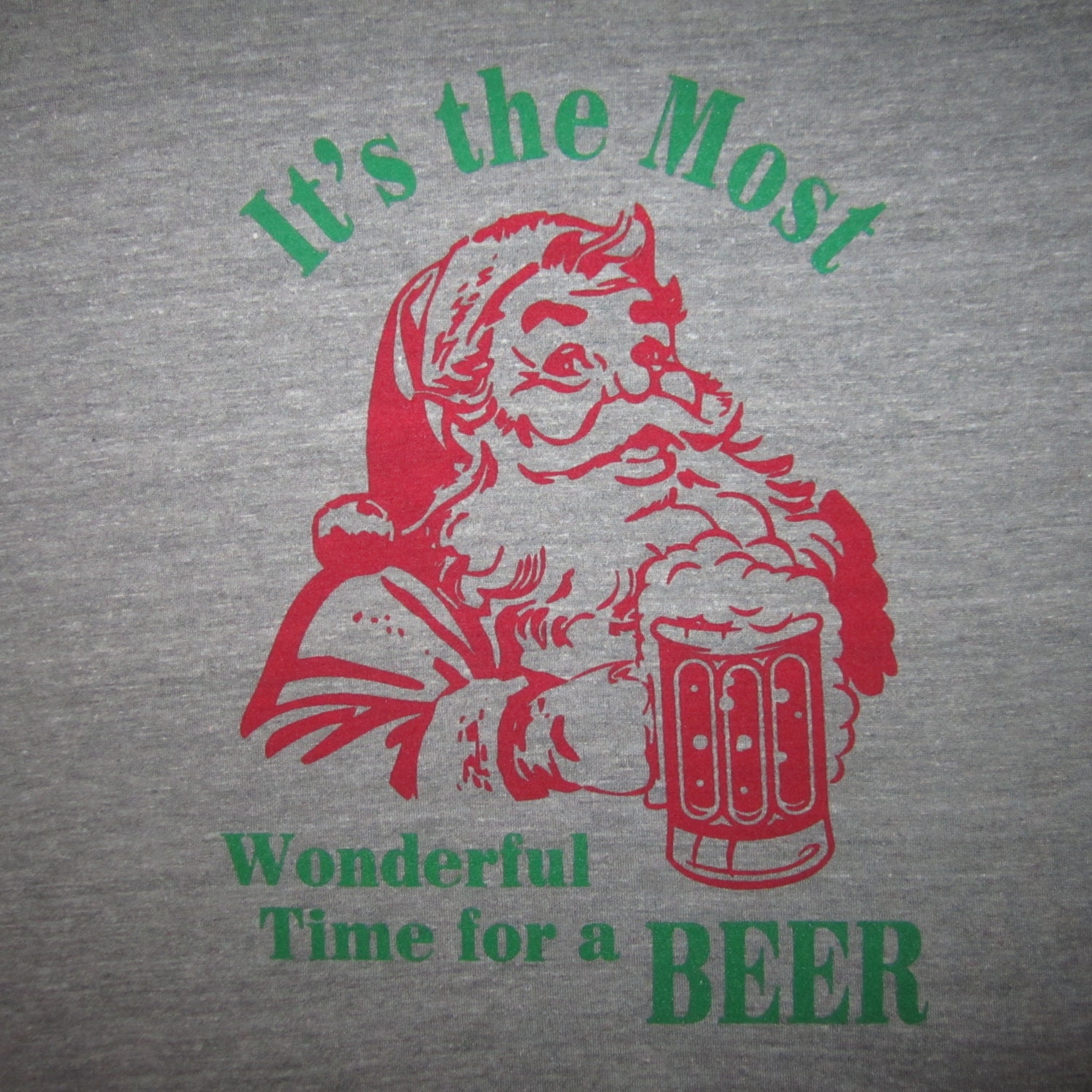 Joke Xmas T Shirt The Most Wonderful Time For A Beer Santa Funny Christmas