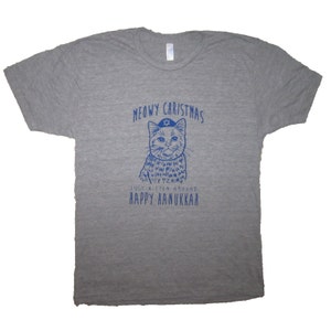 mens meowy Kerstmis enkel kitten rond happy hanukkah t shirt lelijke trui partij Kerst vakantie geheime santa grafische kat nieuwe grafische tee