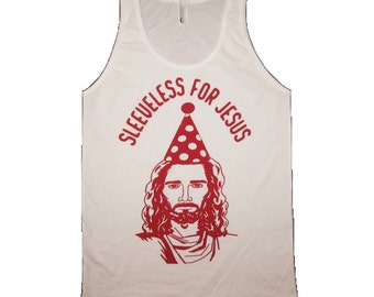 sleeveless for jesus tank top funny christmas in july xmas holiday white tee top muscle shirt cute mens womens secret santa gift t shirt