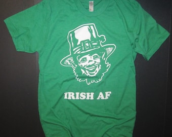 irish af t shirt tee shamrock humor funny green new awesome leprechaun offensive cool st. patrick's day saint paddys new lucky top t shirt