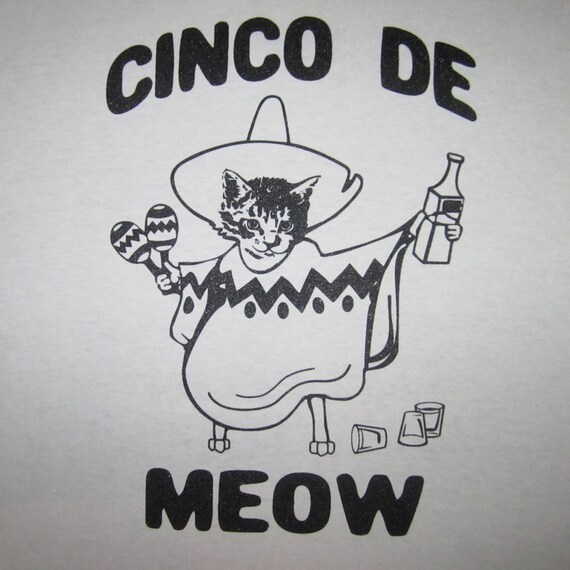 Cinco De Meow Mexican Kawaii Cat Kitten T-Shirt Cinco De Meow Mexican Kawaii Cat Kitten T-Shirt