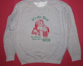 sweatshirt its the most wonderful time for a beer funny christmas shirt santa claus ugly sweater party t tee drinking graphic awesome cute