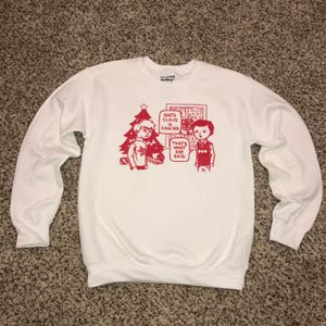 sudadera santa claus está llegando que es lo que dijo camiseta de Navidad top divertido secreto secreto santa regalo feo suéter de vacaciones idea ofensiva