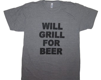 will grill for beer t shirt funny mens grilling dad gift present summer bbq fathers day xmas tee top master chicken wings cute graphic new