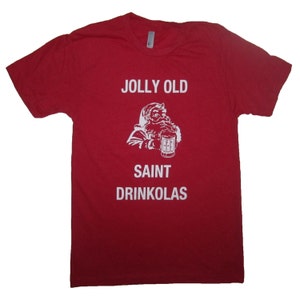 mens jolly old saint drinkolas t shirt christmas secret santa claus xmas holiday xmas gift idea ugly sweater party contest winner funny cool