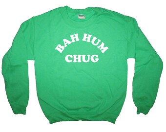 sweatshirt bah hum chug christmas shirt ugly sweater party top funny holiday t long sleeve mens womens bah humbug wine beer gift idea santa