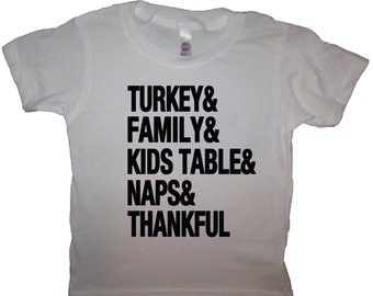 kids turkey & naps family kids table and thanksgiving holiday shopping black friday cute youth childrens toddler funny graphic novelty tee