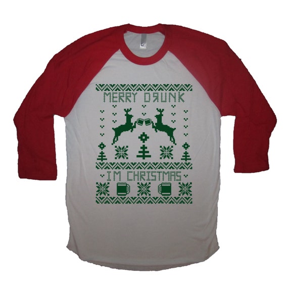 Merry Drunk I'm Christmas With Holiday Tree T-Shirt Merry Drunk I'm Christmas With Holiday Tree T-Shirt