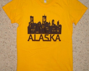 womens alaska t shirt skyline city top tee new york city funny humor graphic novelty cute best state ever soft american apparel vintage cool