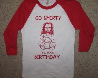 3/4 sleeve go shorty it's your birthday christmas t shirt ugly xmas sweater party holiday tee raglan baseball style top baby jesus awesome