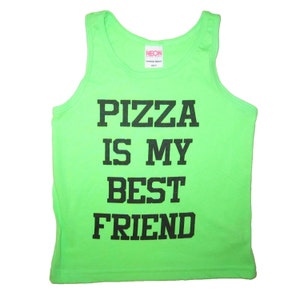 Kinder-Pizza ist meine besten Freund Tank Top t Shirt Jugend hübsch Sommer ärmellos genial cool Humor lustige jungen Mädchen Kinder Bff Partei Abschlag