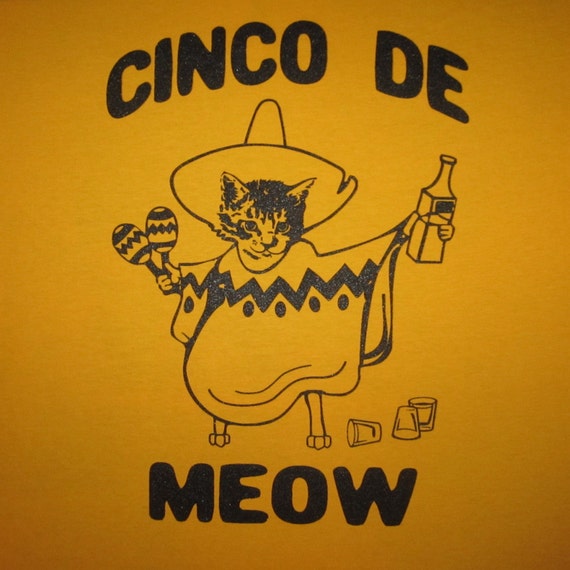 Cinco De Meow Mexican Kawaii Cat Kitten T-Shirt Cinco De Meow Mexican Kawaii Cat Kitten T-Shirt