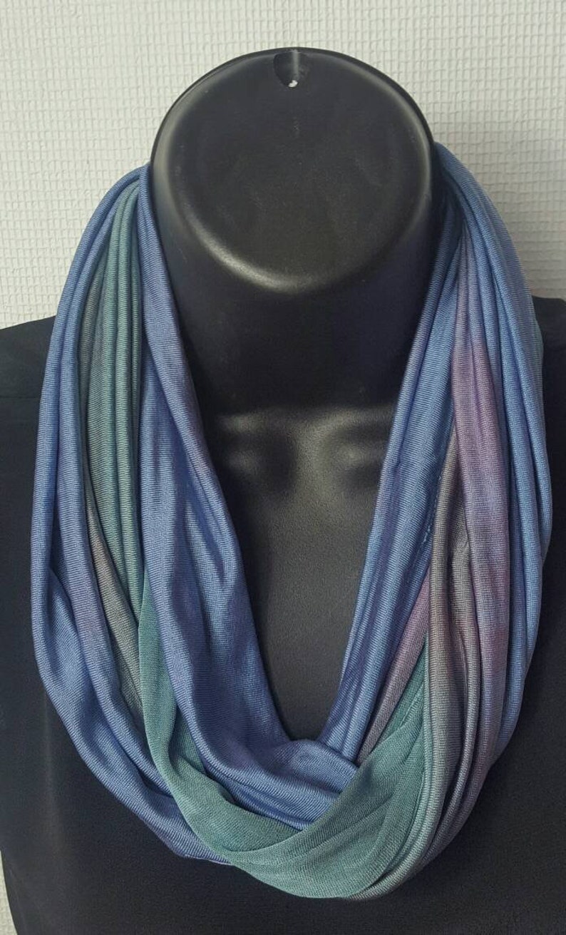 Pure silk jersey infinity scarf silk