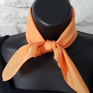 Orange Pure silk neckerchief, hand-dyed silk square, gift for her, colourful, neckerchief, silk square, silk anniversary, special