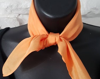 Orange Pure silk neckerchief, hand-dyed silk square, gift for her, colourful, neckerchief, silk square, silk anniversary, special