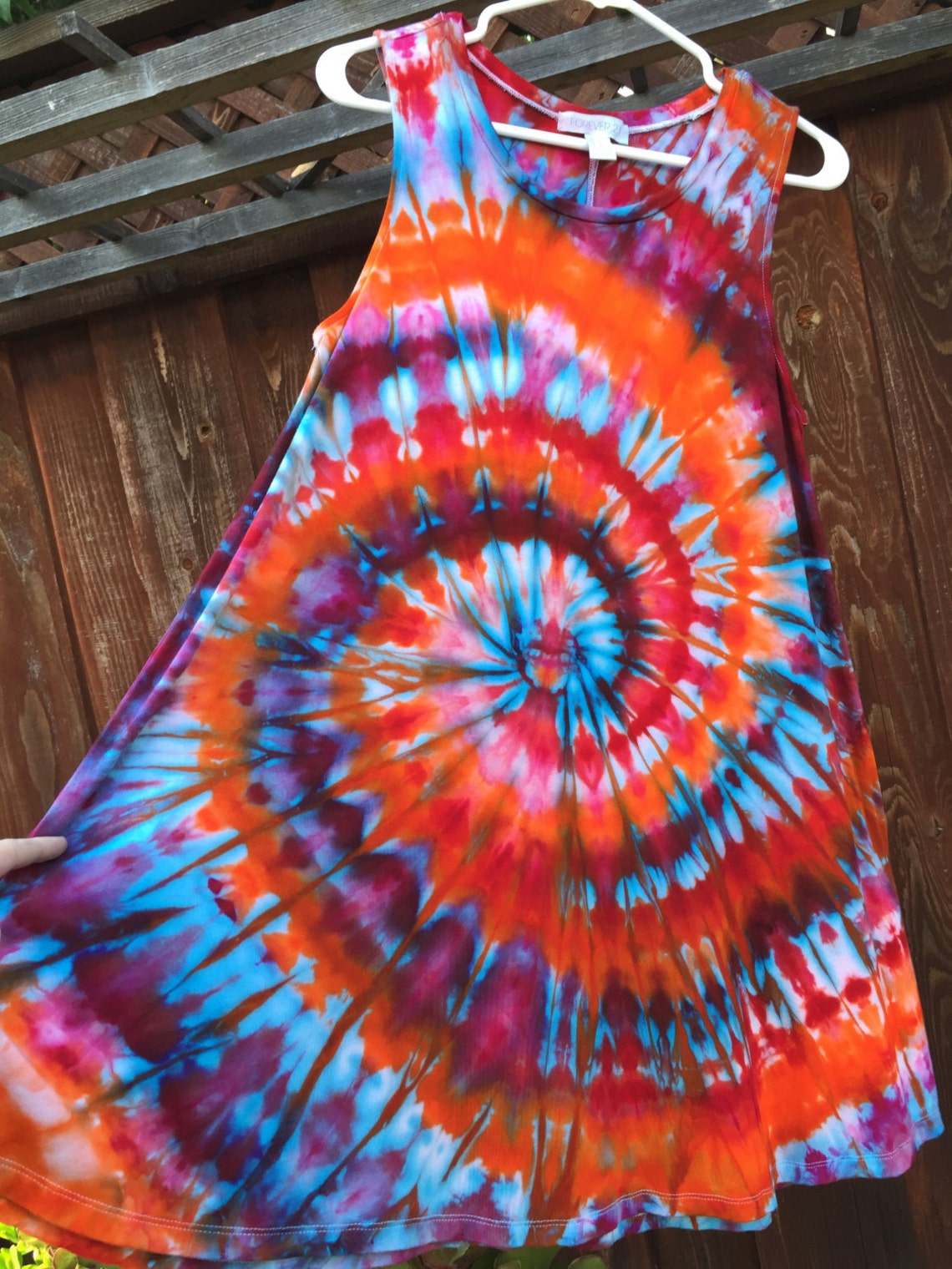 Medium purple and orange tie dye swirl dress | Etsy