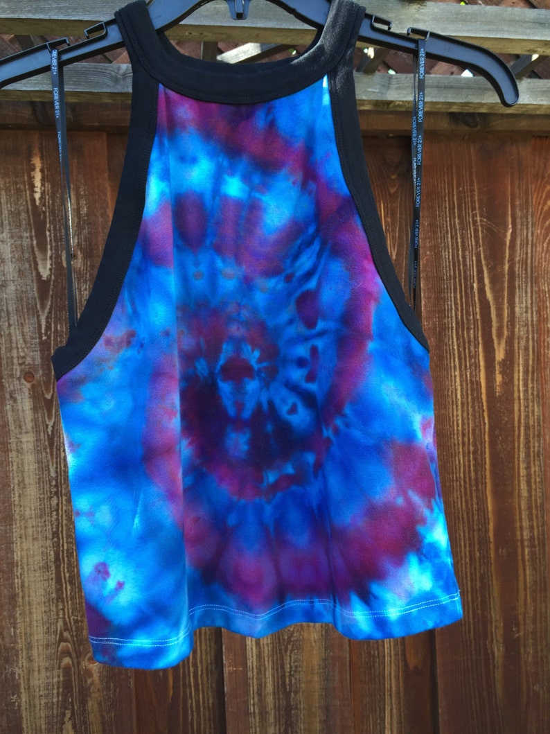 0X pink and blue swirl tie dye crop top | Etsy