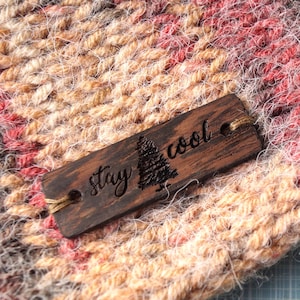 Wooden clothing labels, custom garment labels, personalized label tags, labels for handmade products, wood labels for knitted items, 25 pc