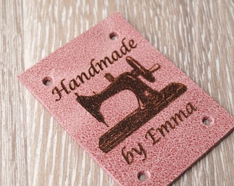 Handmade sewing labels, custom labels, personalized leather labels, care labels, logo branding labels, custom label tags, set of 25