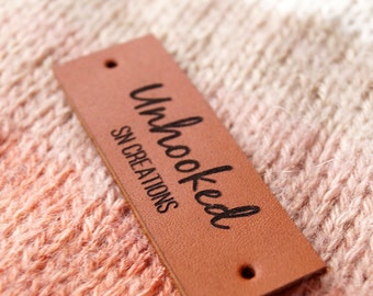 Op maat gemaakte kledinglabels, leren labels, gepersonaliseerde logolabels, leren kledinglabels, breilabels, labels voor gehaakte producten, 25 st