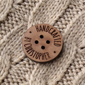 Wooden buttons - Personalized wooden buttons for handmade items - buttons for knitted products - wood buttons for crocheted items - 25 pc