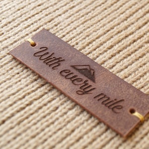 Personalized labels, custom clothing labels, leather labels, knitting labels, leather labels for handmade items, crochet labels, set of 25