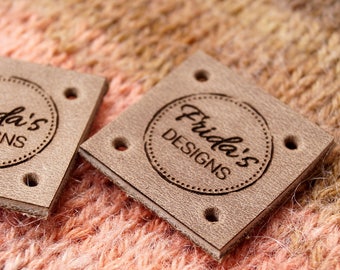 Leren kledinglabels - leren labels - leren labels - breilabels - gehaakte labels - kledinglabels - logo branding tags, set van 25