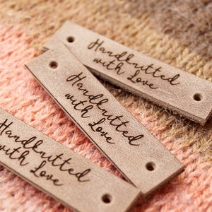 Custom clothing labels, knitting labels, leather labels, personalized garment tags, logo branding labels, crochet leather labels, set of 25