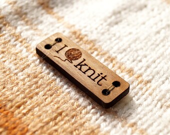 Wooden knitting labels, custom logo branding labels, personalized wooden tags, laser engraved labels, custom made clothing labels, set of 25