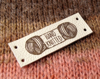 Knitting labels, labels for handmade items, custom clothing labels, product labels, leather labels, personalized labels with YOUR logo, 25pc