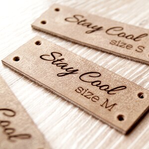 Leather clothing labels, personalized labels, product labels, knitting label, logo branding tag, leather labels, garment label, set of 25 pc