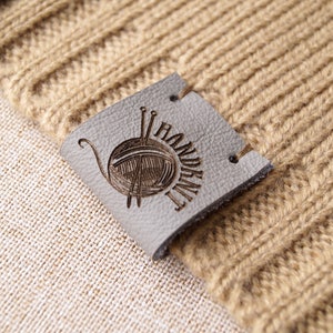 Leather labels for crochet, labels for knitting, custom leather labels, labels for handmade items, leather labels personalized, set of 25 pc